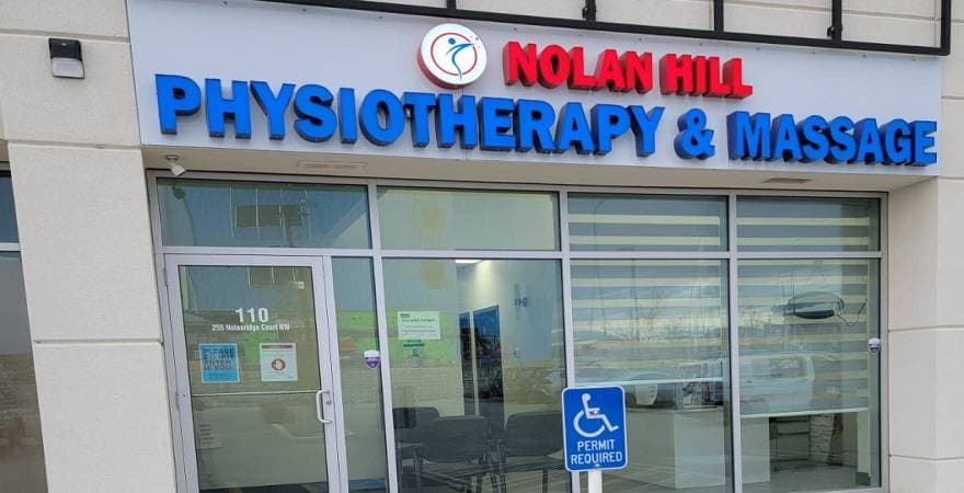 Nolan Hill Physiotherapy & Massage clinic storefront at 255 Nolanridge Court NW Calgary